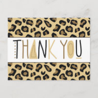 Cheetah Animal Print Thank You Card