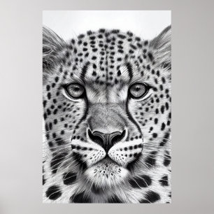 Cheetah Animal Wild Nature Illustration Line Epic  Poster