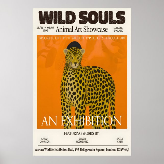 Cheetah Art Print Vintage London Wildlife (Front)