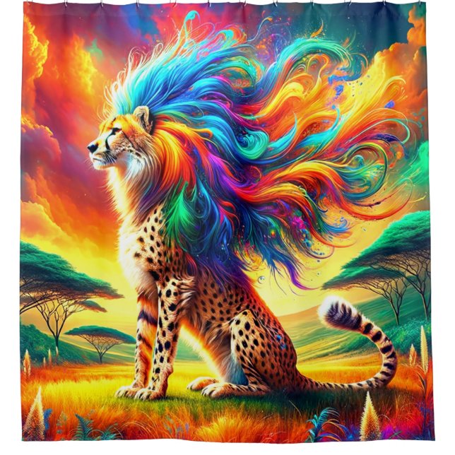Cheetah Art Shower Curtain (Front)