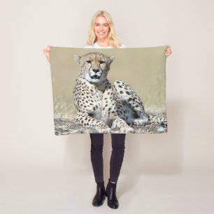 Cheetah at the Masai Mara in Kenya photo Fleece Blanket