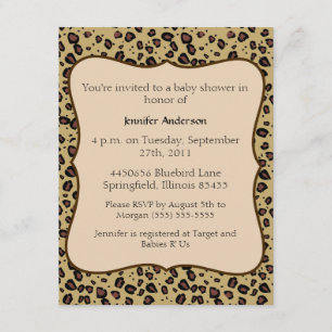 Cheetah Baby Shower Invitation