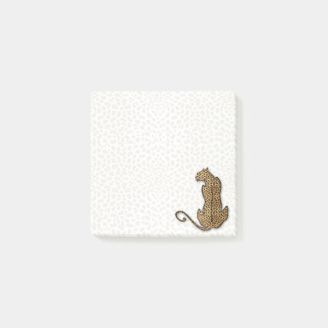 Cheetah Big Cat with Faded Animal Print Post-it Notes (Front)