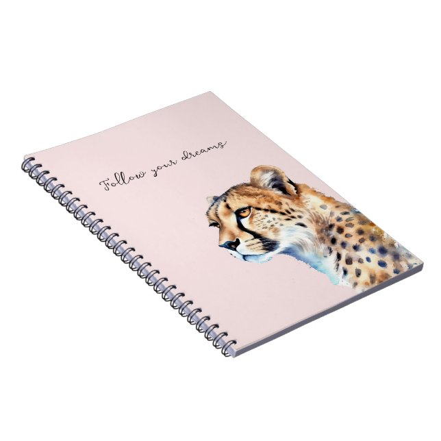 Cheetah Blush Pink Notebook (Right Side)
