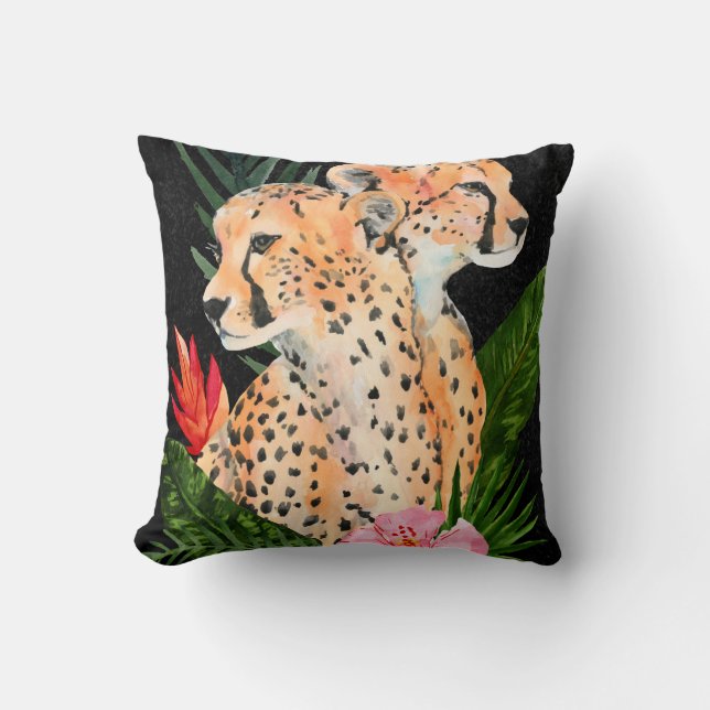 Cheetah Bouquet Cushion (Front)