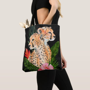 Cheetah Bouquet Tote Bag