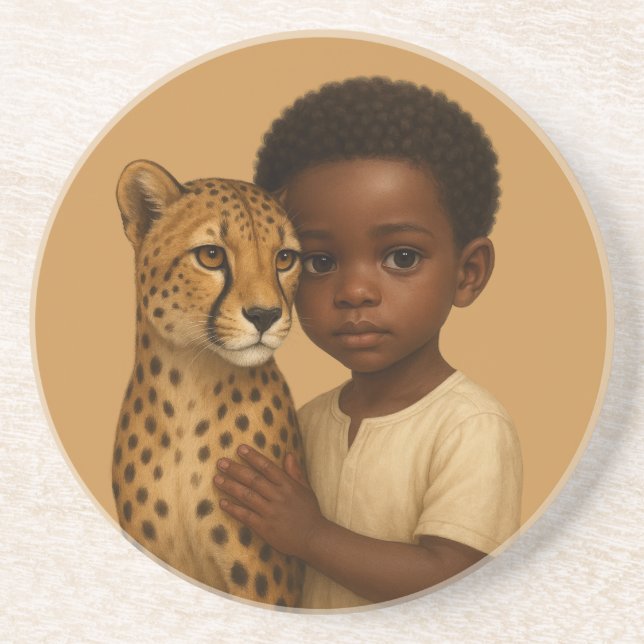 Cheetah & Boy: Bond of the Wild and Innocent Coaster (Front)