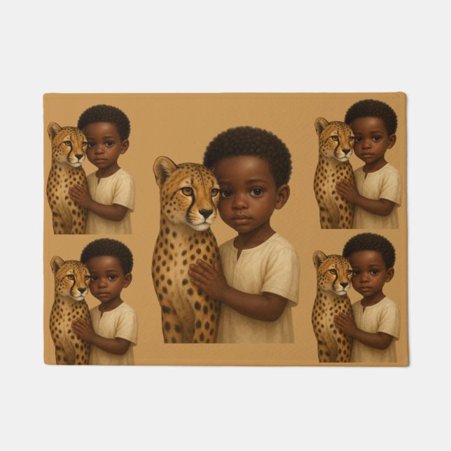 Cheetah & Boy: Bond of the Wild and Innocent Doormat (Front)