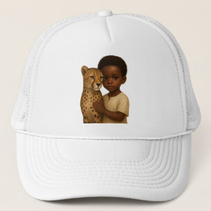 Cheetah & Boy: Bond of the wild and innocent Trucker Hat