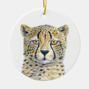 Cheetah Ceramic Ornament