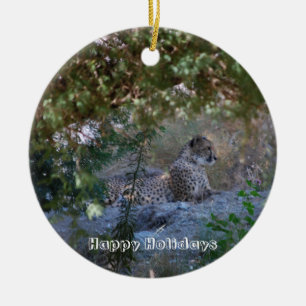cheetah ceramic ornament