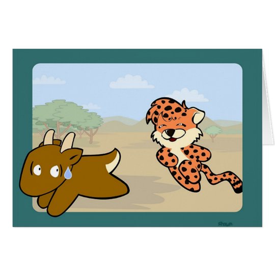 Cheetah Chasing Antelope Card