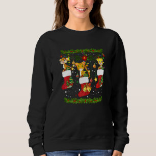 Cheetah Christmas Socks X Mas Lights Pajama Matchi Sweatshirt