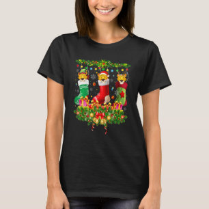 Cheetah Christmas Socks X Mas Lights Pajama Matchi T-Shirt