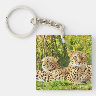Cheetah Companions – Resting in the Wild Key Ring
