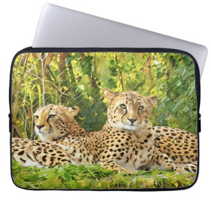 Cheetah Companions – Resting in the Wild Laptop Sleeve