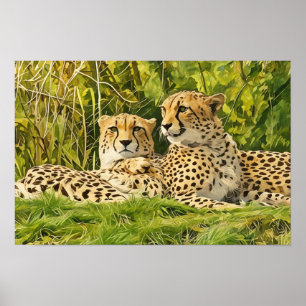 Cheetah Companions – Resting in the Wild" Poster