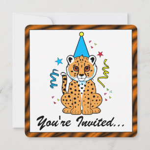 Cheetah Cub Birthday Invite