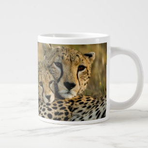 Cheetah Cub Snuggling with its Mum Large Coffee Mug