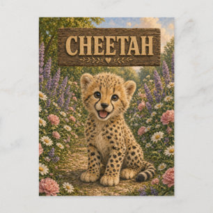 Cheetah Cute Baby Storybook Nursery Animal Postcard