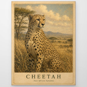 Cheetah East African Savanna VINTAGE Postcard