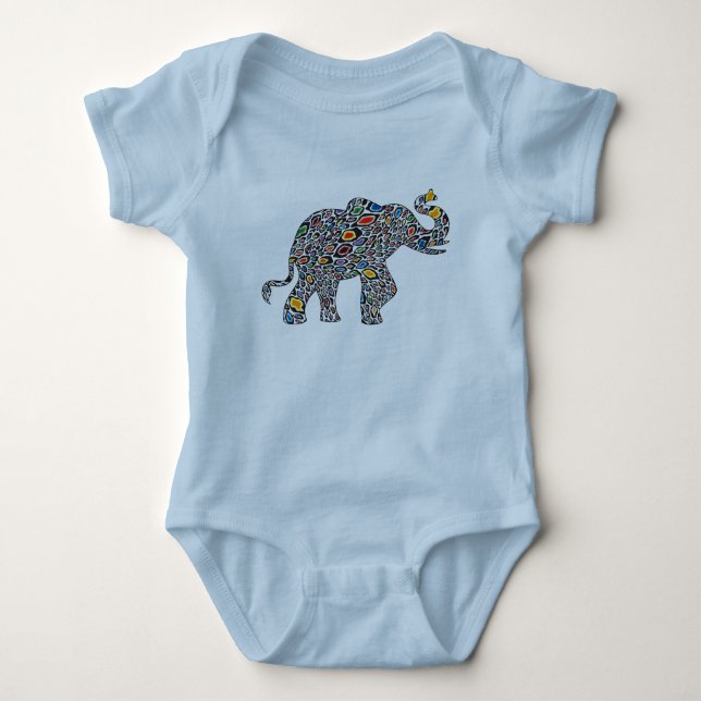 Cheetah Elephant Baby Bodysuit (Front)