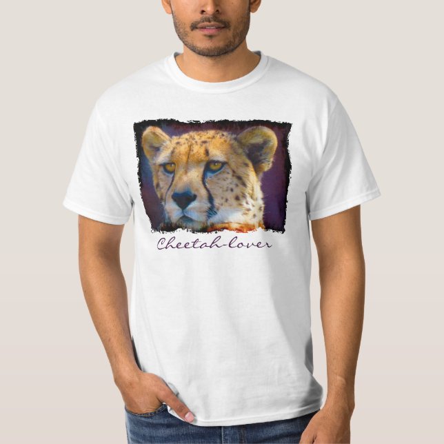 Cheetah Endangered Species Wildlife Art T-Shirt (Front)