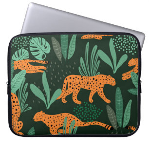 Cheetah Exotic: Tropical Summer Seamless. Laptop Sleeve