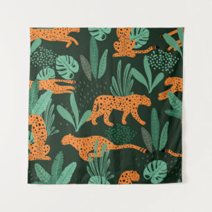 Cheetah Exotic: Tropical Summer Seamless. Tapestry