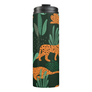 Cheetah Exotic: Tropical Summer Seamless. Thermal Tumbler