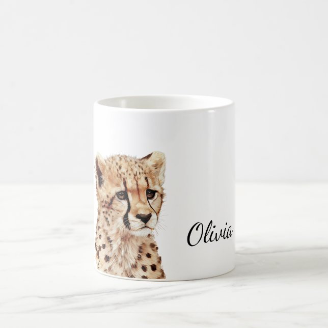 Cheetah Face Personalised Coffee Mug (Center)