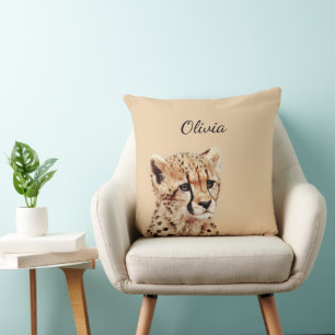 Cheetah Face Personalised Cushion