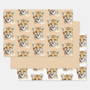 Cheetah Face Wrapping Paper Sheet