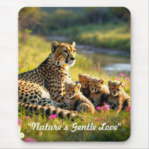 "Cheetah Family by the River" Mouse Pad