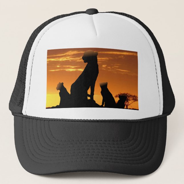 Cheetah family trucker hat (Front)