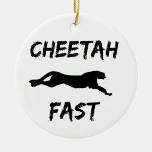 Cheetah Fast Funny Running Ornament