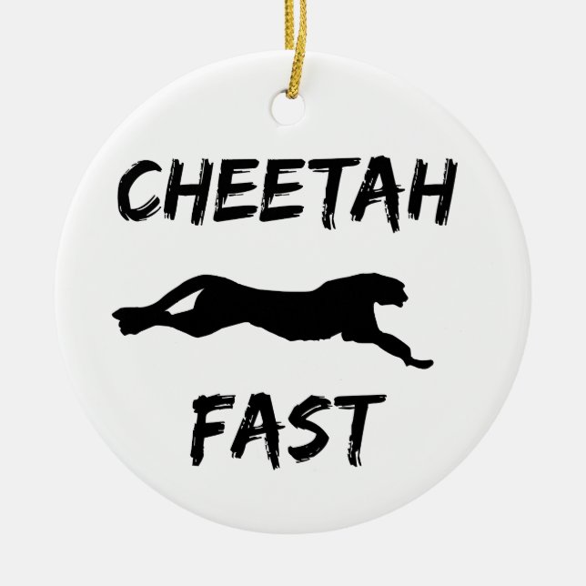 Cheetah Fast Funny Running Ornament (Front)