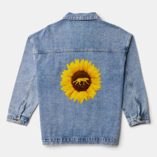 Cheetah  For Women Men Cougar Canine Sunflower  Denim Jacket