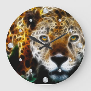 Cheetah Fractal  Wall Clock