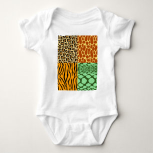 Cheetah, Giraffe, Tiger, and Snake Baby Bodysuit