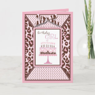 Cheetah Girl Birthday Card