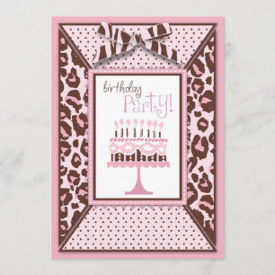 Cheetah Girl Invitation Card
