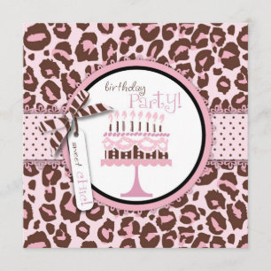 Cheetah Girl Invitation Square
