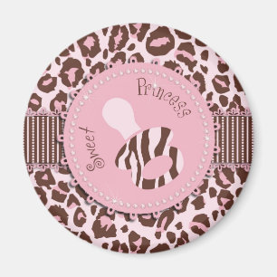 Cheetah Girl Magnet Pink B