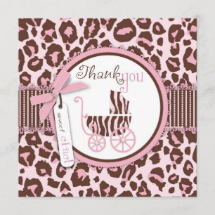 Cheetah Girl TY Square Pink B Thank You Card
