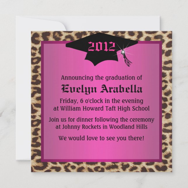 Cheetah Graduation Announcement (Front)