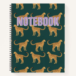 Cheetah, green leopard Spiral Notebook