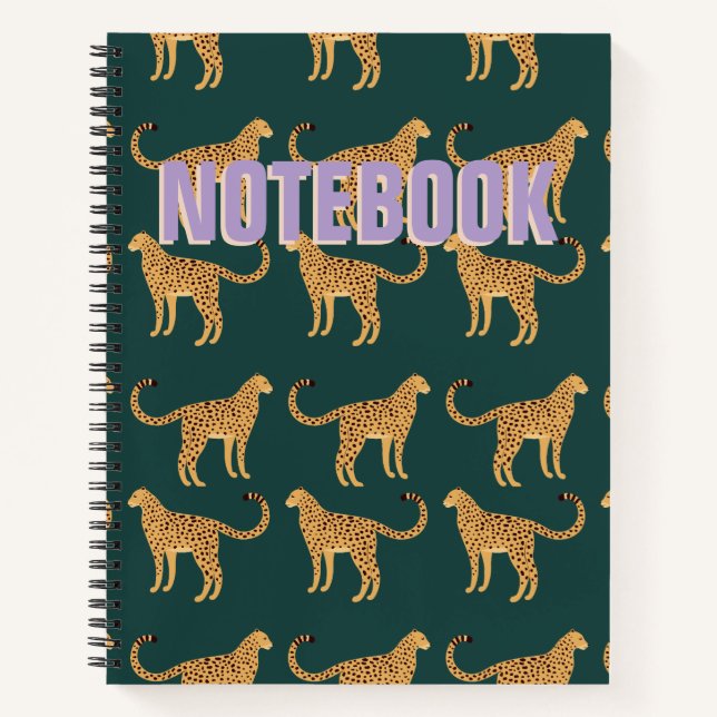 Cheetah, green leopard Spiral Notebook (Front)