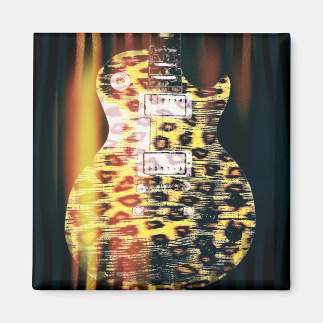 Cheetah Guitar Magnet (Front)