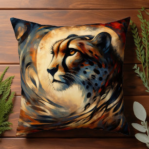 Cheetah Harlem Renaissance Modern Painting Cushion